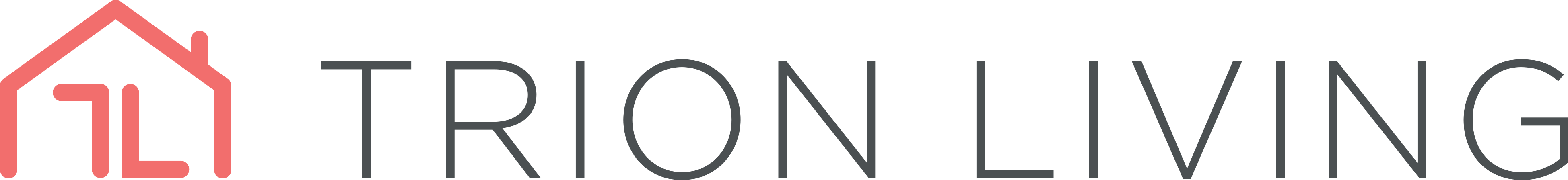 A logo with a house and the words "TRON LIVING".